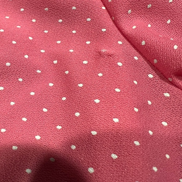VINTAGE Montgomery Ward Pink Square Neck Polka Dot Puff Sleeves Belted ** READ** - Picture 7 of 7